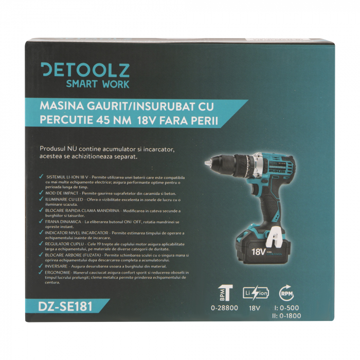 Masina gaurit/insurubat percutie 45Nm 18V fara perii [2]