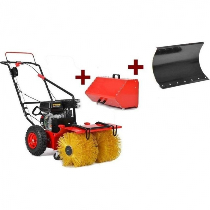 Masina multifunctionala de curatat cu perie HECHT 8615, motor benzina 4 timpi, 196 CC, latime lucru 60 cm, 4 viteze inainte si 2 viteze inapoi [7]