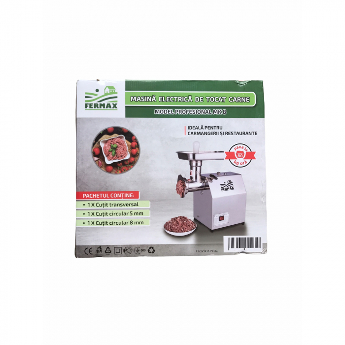 Masina Tocat carne MK-8 500W, 80 Kg /Ora, Grandepo by FERMAX 2021 pentru uz casnic cu 2 site si 1 cutit [16]