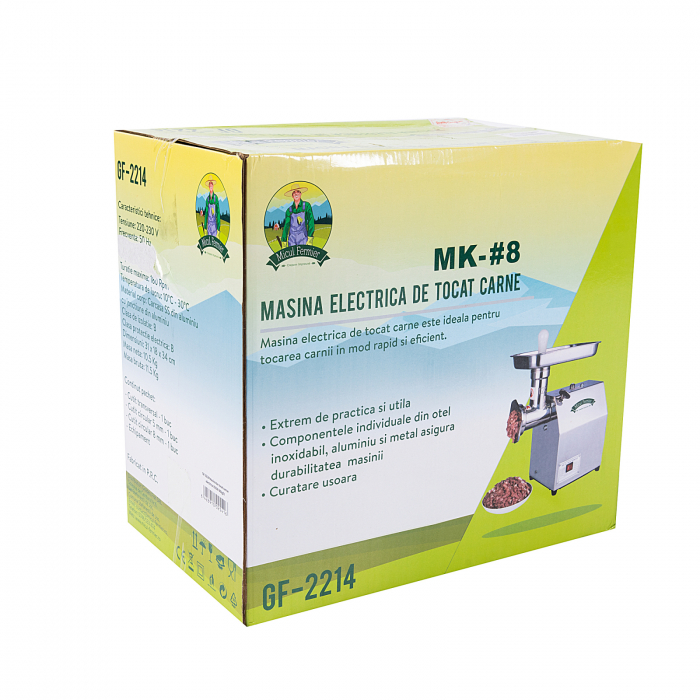 Masina Tocat carne MK-8, 350W, 60 Kg/Ora, Grandepo Micul Fermier 2021 pentru uz casnic cu 2 site si 1 cutit GF-2214 [20]