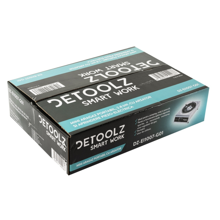 Mini aragaz portabil, Detoolz, 2.8kW, 1 ochi, Piezo [4]