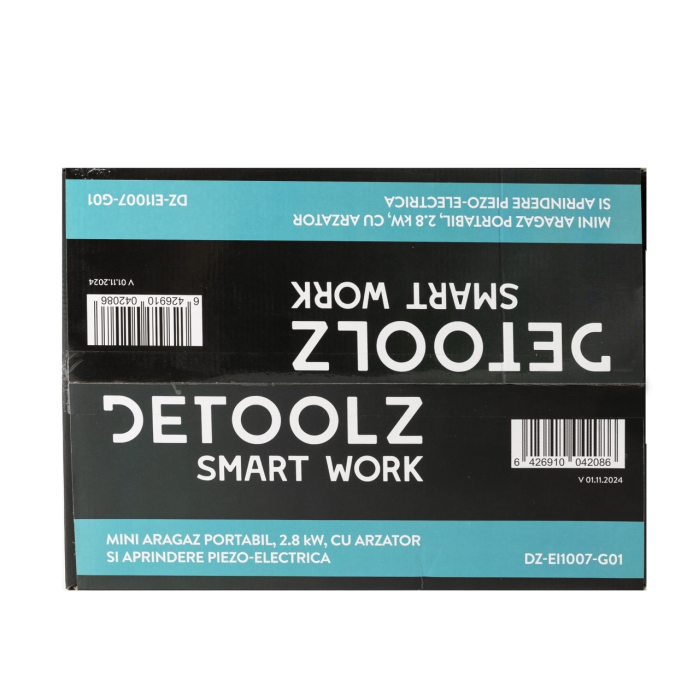 Mini aragaz portabil, Detoolz, 2.8kW, 1 ochi, Piezo [5]