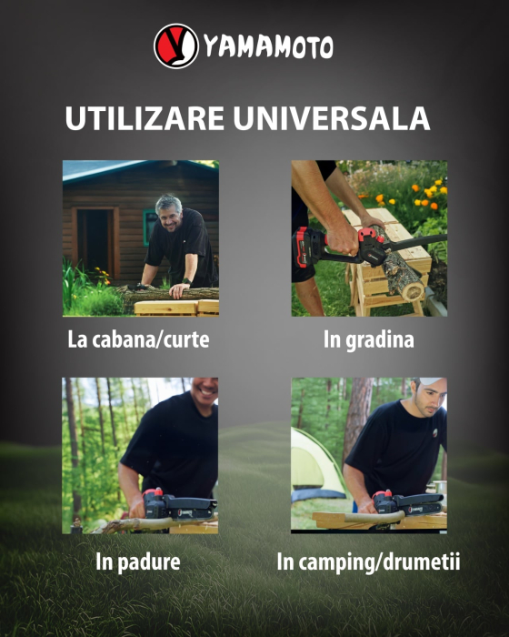 Mini drujba 8" pe acumulator cu 1 acumulator 20v/4Ah si incarcator YAMAMOTO YBS-84 5400 rot/min, Brushless [5]