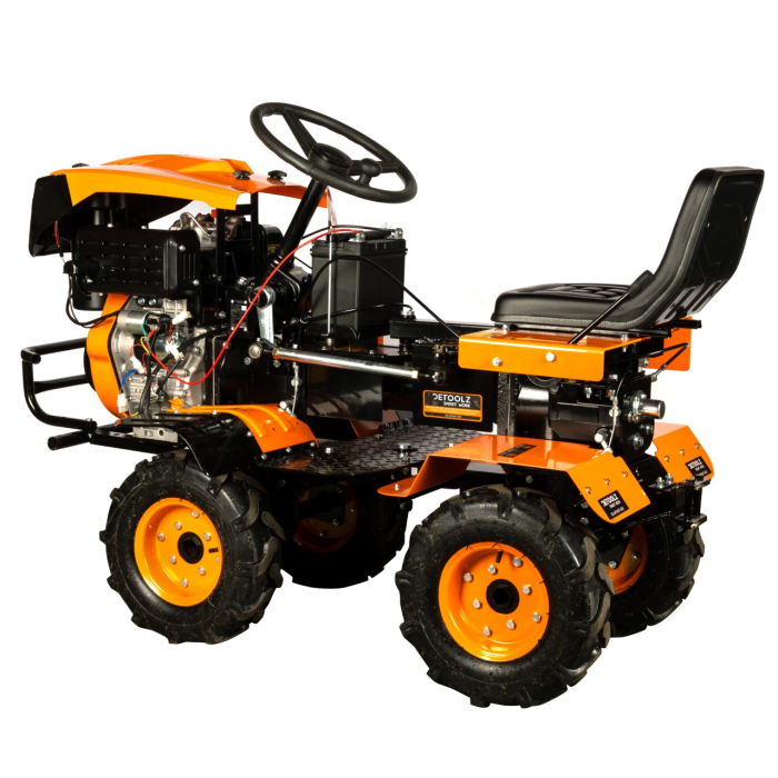 Mini tractor Detoolz, 17cp, 530cc, motor pe motorina 4T, 4X4, 4 viteze, pornire electrica, 2 cutii de viteze [26]