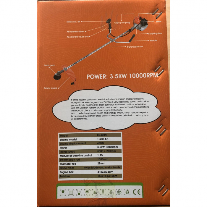 Motocoasa PANDORA 3*, 4CP ,10.000RPM +2 Sisteme Taiere , Model Nou [4]