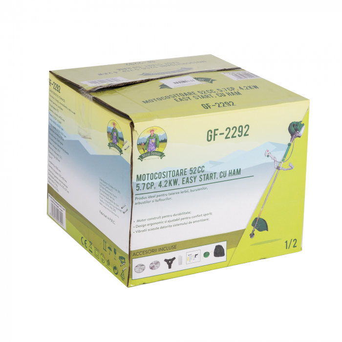 Motocositoare 52CC 5.7HP 4.2KW EASY START, cu ham GF-229 [2]