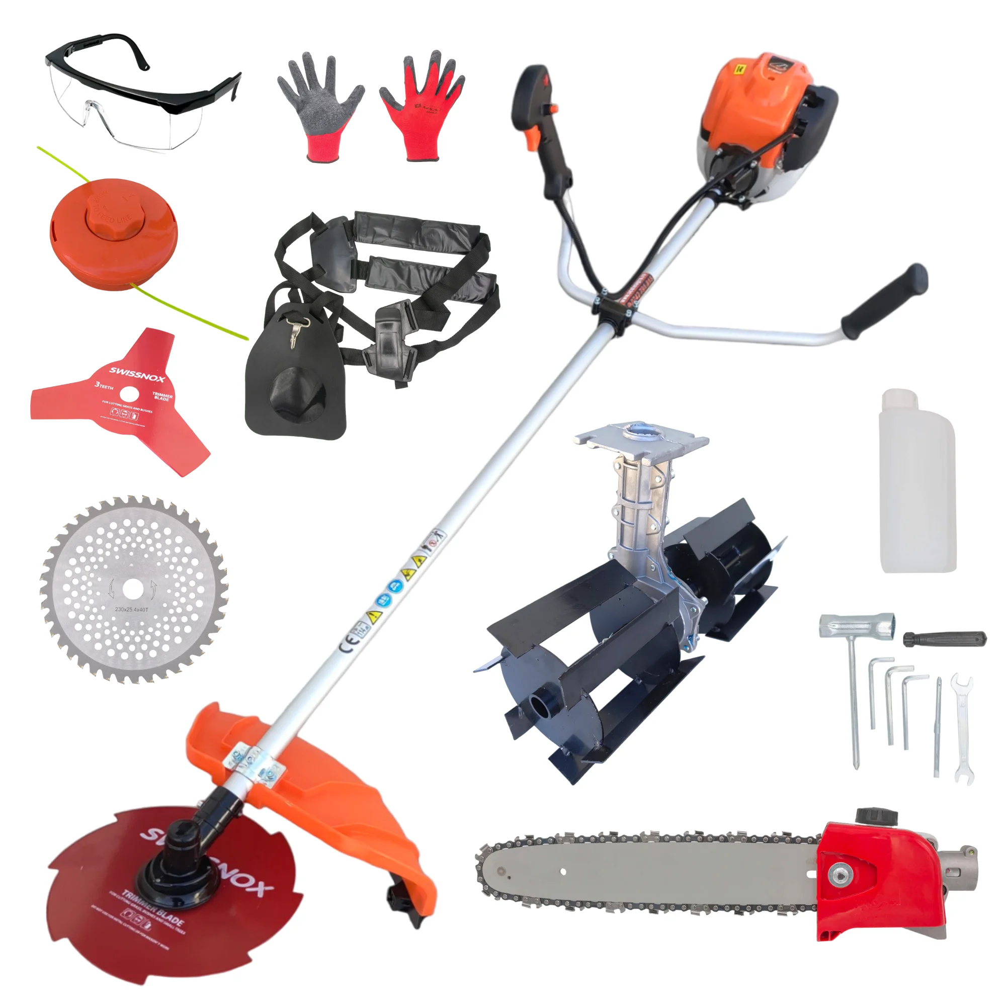 Motocositoare Pandora T5600 - Motor 4 TIMPI, 7,5HP 62CC, 9000RPM, 5.6 KW, Kit de instalare si 4 accesorii incluse (prasitoare si accesoriu tip drujba) [1]