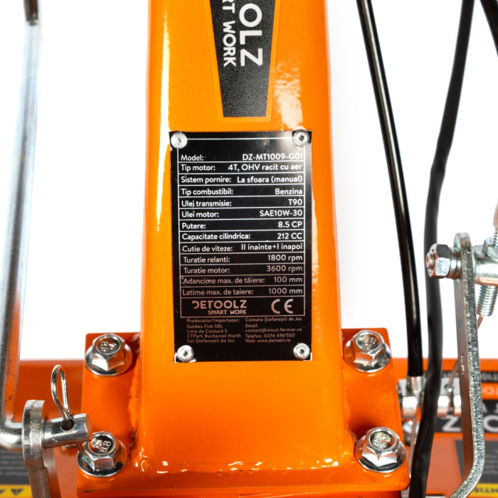 Motocultor 8.5CP Detoolz, 212cc, motor benzina 4T, cu 3 viteze si pornire manuala [3]
