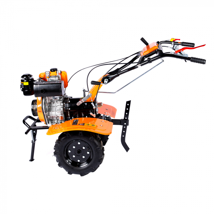 Motocultor DETOOLZ 7CP 280CC, motorina, 4T, 3 viteze, pornire manuala, cu roti [6]