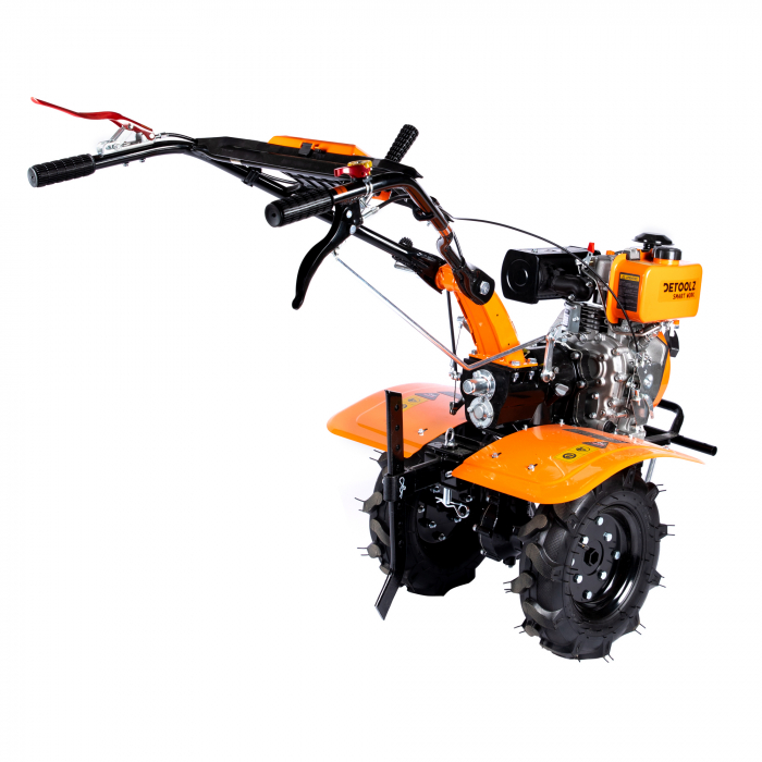Motocultor DETOOLZ 7CP 280CC, motorina, 4T, 3 viteze, pornire manuala, cu roti [20]