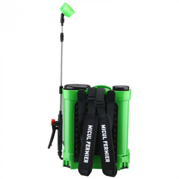 Pompa de stropit cu acumulator  (Micul Fermier  2024) Pandora 12 Litri + Atomizor + Set Lance telescopica stropit pomi 2,7m, vermorel [20]