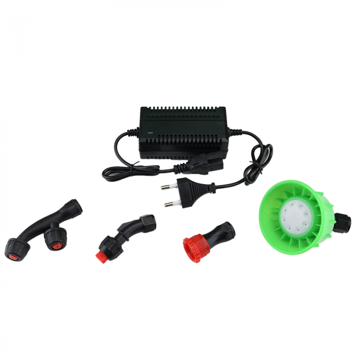 Pompa de stropit cu acumulator  (Micul Fermier  2024) Pandora 12 Litri + Atomizor + Set Lance telescopica stropit pomi 2,7m, vermorel [15]