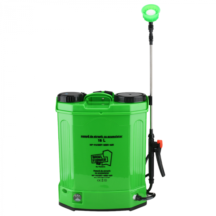 Pompa de stropit electrica cu acumulator Micul Fermier by Pandora 16 Litri MF-PA1007-S001-G01 - Vermorel electric cu baterie + Atomizor + Set Lance telescopica stropit pomi 2,8 m [8]