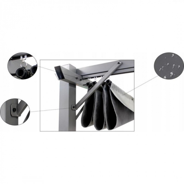 Pergola Hecht pergola 4x3 kit de ancorare inclus dimensiune 400 x 300 x 228 cm [11]