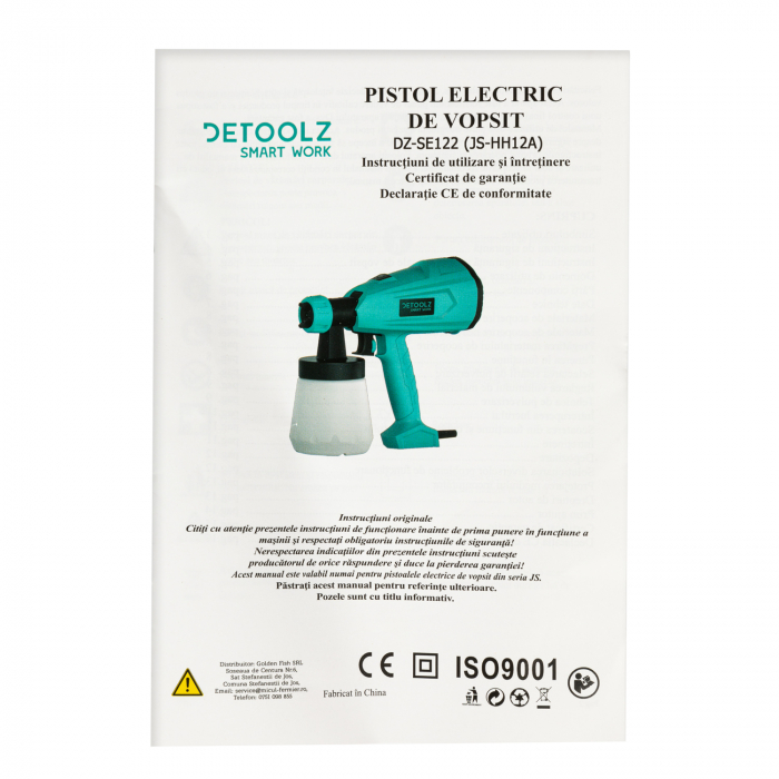 Pistol de vopsit HVLP 350W Detoolz DZ-SE122 [4]