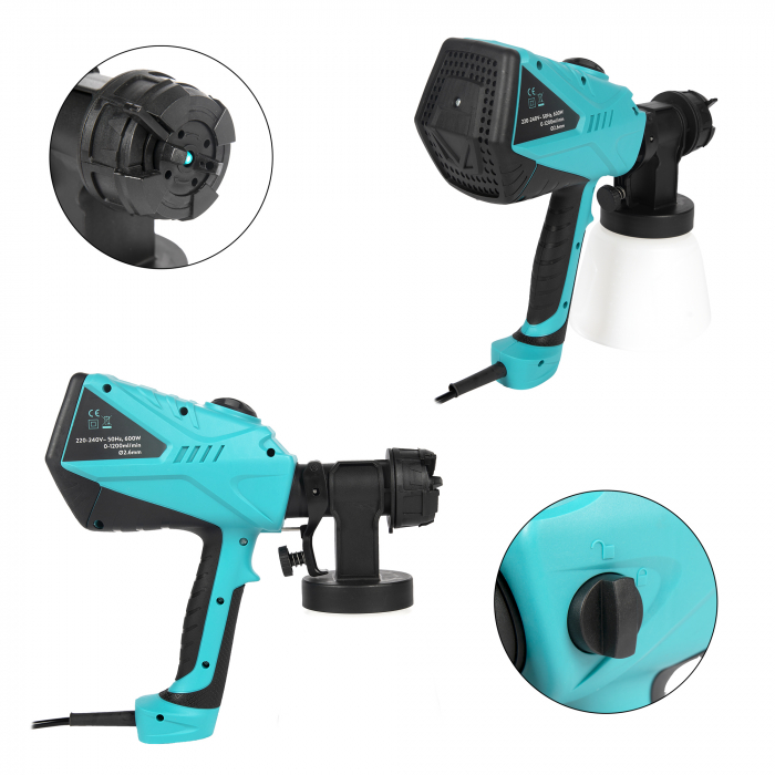 Pistol electric de vopsit 600W 1200ml/min, Detoolz DZ-SE144 [10]