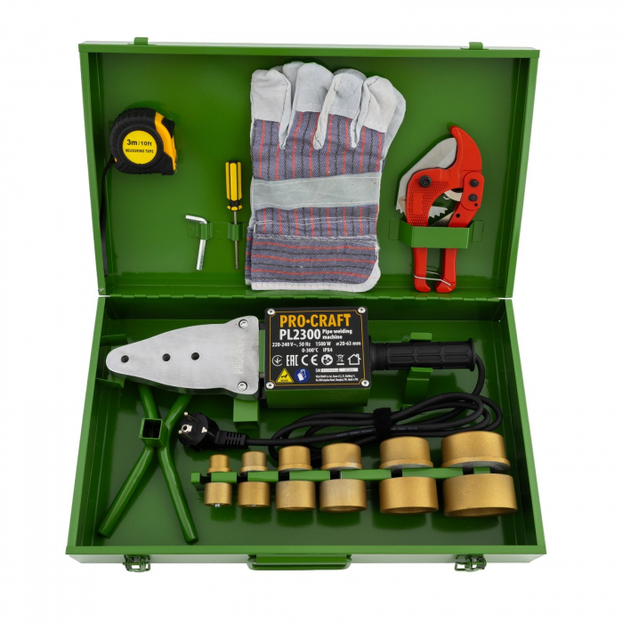 Plita de sudură PPR PL2300 PROCRAFT – 1500W, 6 bacuri, control precis al temperaturii, set complet pentru instalații sanitare [6]