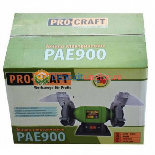 Polizor de banc 900W, 150mm + 2 Discuri, PROCRAFT PAE900, Model 2019 [4]