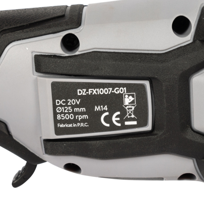 Polizor unghiular Detoolz 20V, diametru disc Ø125, motor fara perii [5]