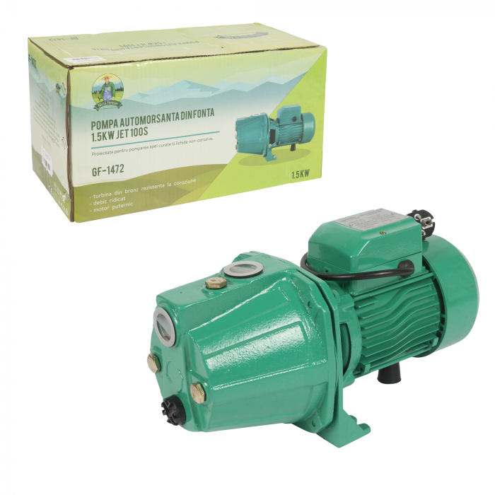 Pompa apa autoamorsanta fonta 1,5kW AUTOJET 100S GF-1472 Micul Fermier [4]