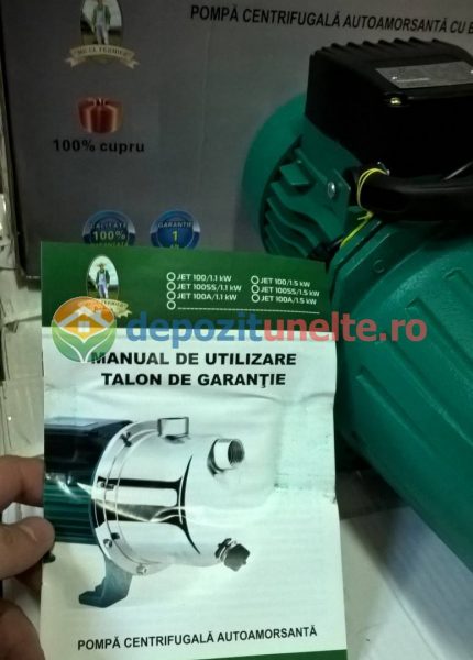 Pompa de suprafata autoamorsanta JET 100L Micul Fermier GF-0712, 2.01 CP, debit 60 l/min [10]