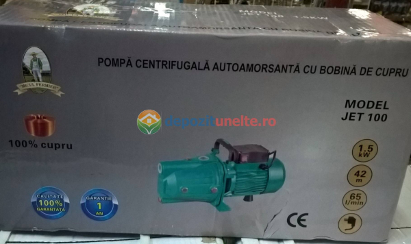 Pompa de suprafata autoamorsanta JET 100L Micul Fermier GF-0712, 2.01 CP, debit 60 l/min [12]