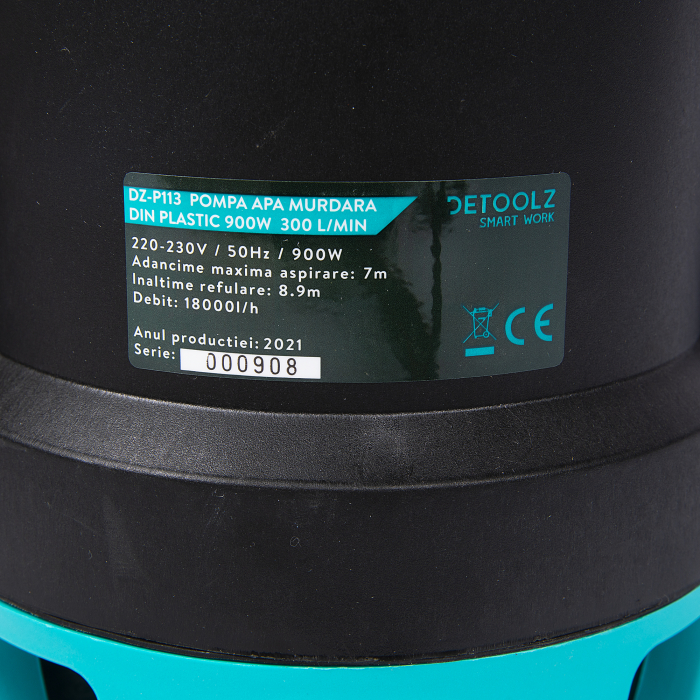 DZ-P113 Pompa apa murdara din plastic 900W 300l/min [4]