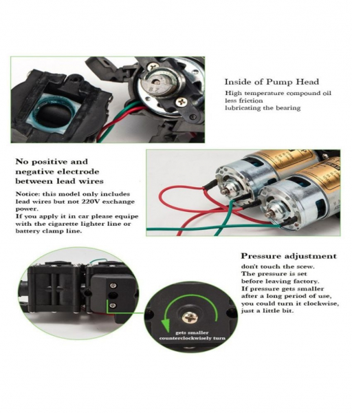 Pompa de apa cu presostat incorporat Micul Fermier GF-1712, autoamorsata, corp dublu, alimentata la 12V cc, 3A, debit de 8l/min, putere de 7.5bar (110PSI) [4]