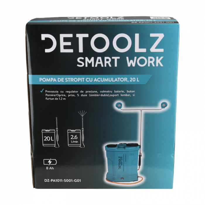 Pompa de stropit cu acumulator, Detoolz 20L [5]