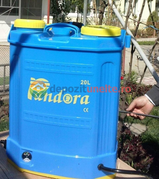 Pompa stropit electrica Pandora 20 Litri, 5,5 Bar + regulator presiune, vermorel cu baterie acumulator 12V, 8AH [10]