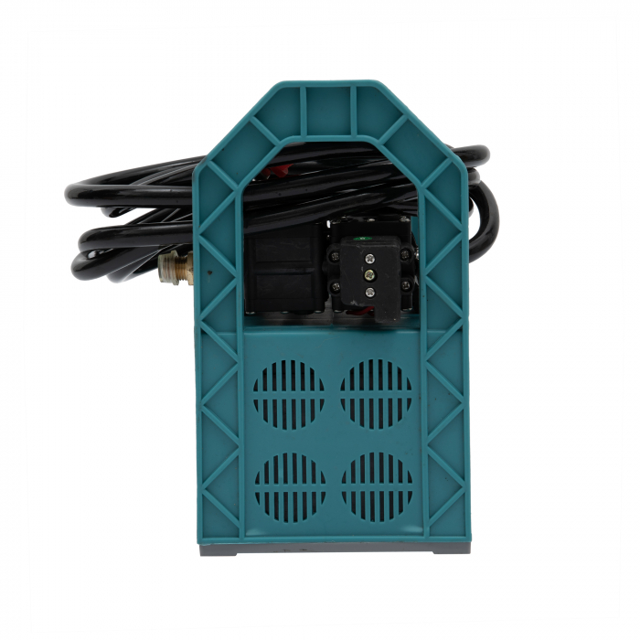 Pompa de stropit cu presiune cu doua motoare 12Vdc alimentata cu acumulator 12Ah - Pandora GF-1523, presiune 5,5-7,5 bar  cu cadru PORTABIL cu maner Grandepo [5]