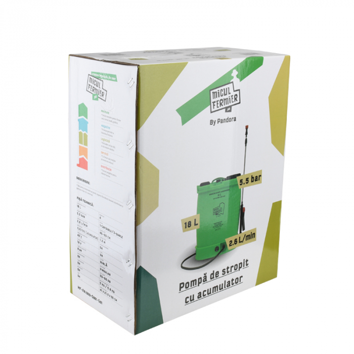 Pompa de stropit electrica cu acumulator Micul Fermier MF-PA1009-S001-G01 by Pandora 18 Litri - Vermorel electric, 5,5bar [13]