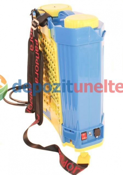 Pompa stropit electrica Micul Fermier ( Pandora ) 16 Litri, 5,5 Bar + regulator presiune, vermorel cu baterie acumulator [18]