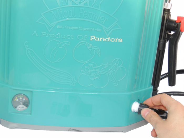 Pompa de stropit electrica cu acumulator Pandora 16L Micul fermier GF-0667 - Vermorel electric cu baterie + Atomizor + Set Lance telescopica stropit pomi 2,8 m [12]