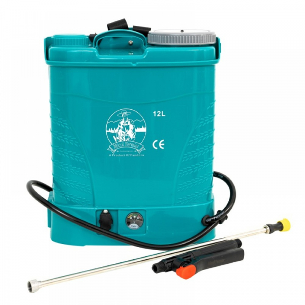 Pompa de stropit electrica Micul Fermier GF-1516 by Pandora 12L, Vermorel electric cu acumulator de 12V 8Ah 5,5 bar si regulator de presiune [2]