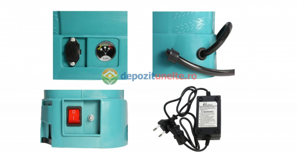 Pompa de stropit electrica Micul Fermier GF-1516 by PANDORA 12L, vermorel electric cu acumulator de 12V 8Ah 5,5 bar si regulator de presiune + 3 duze incluse [11]