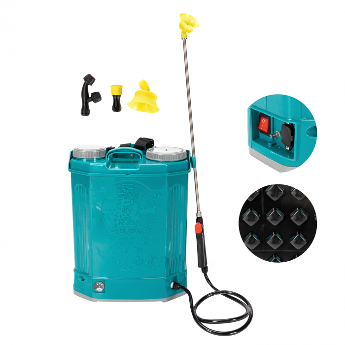 Pompa stropit cu acumulator 20L GF-0665 Vermorel electric cu baterie + Atomizor + Set Lance telescopica stropit pomi 2,8 m [14]