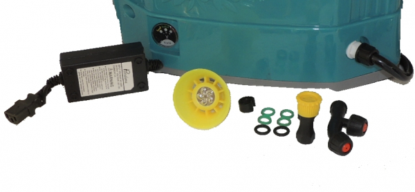Pompa stropit electrica + Manuala ( 2 in 1 ) 16 Litri 5,5 Bar + regulator presiune, Vermorel electric cu baterie - acumulator 12V 8Ah [16]