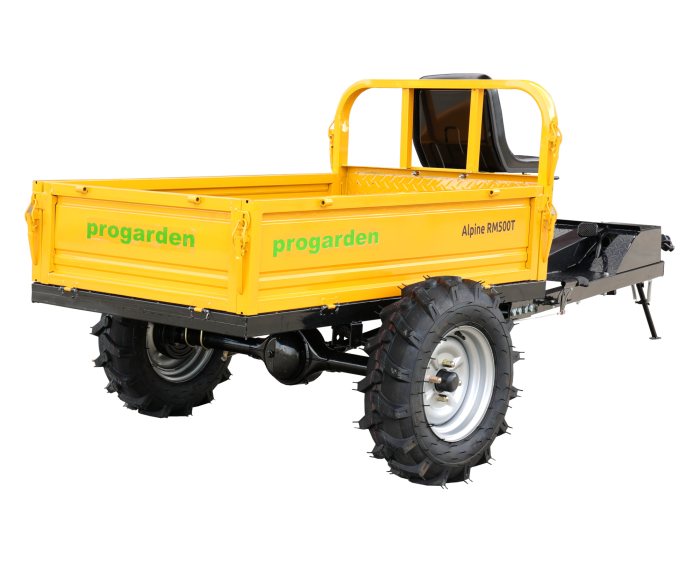 ProGARDEN Alpine RM500T Remorca cu tractiune G2, 500kg, 1 osie, prindere bolt pentru motocultor, roti profil agricol 6.00-12, 4 prezoane [3]