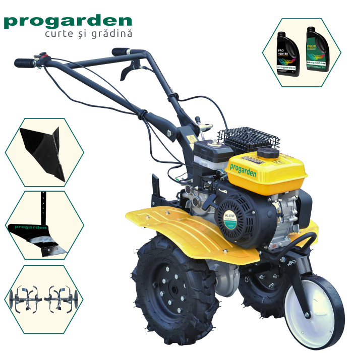ProGARDEN Pachet Campo 703 Motocultor 7CP + Plug simplu + Plug bilonat/rarita + 2L Ulei [1]