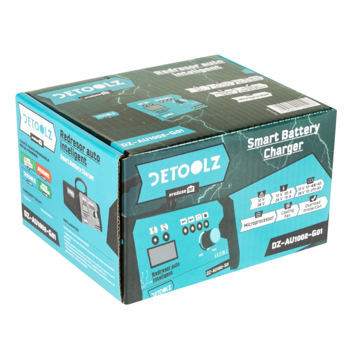 Redresor auto Detoolz, 360W 12V-24V, 15A-20A 10-400Ah CM [8]