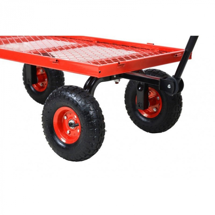 Remorca carucior pentru Tractorasele de gradina Hecht 52184 capacitate incarcare 300 kg cu maner [3]