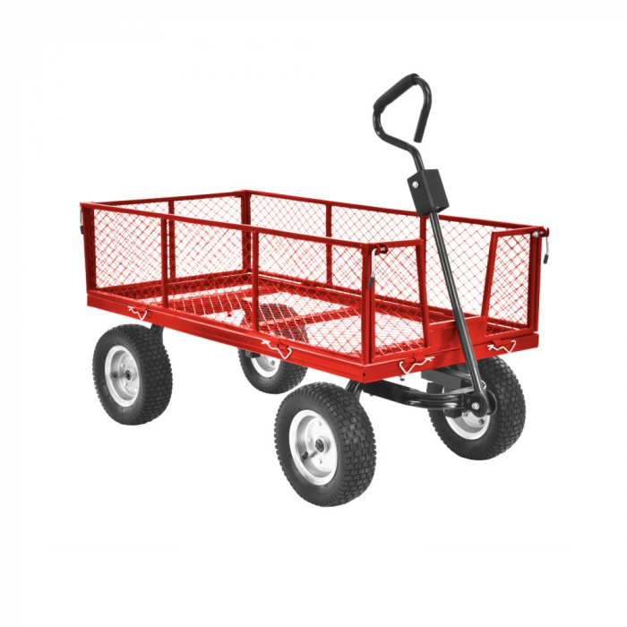 Remorca carucior pentru Tractorasele de gradina Hecht 53350 capacitate incarcare 350 kg cu maner [1]