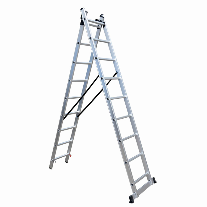 Scara combinata din aluminiu MESTERINO TOOLS JL-206-2X9, 4.3 metri, 2x9 trepte, greutate maxima 150 kg [2]