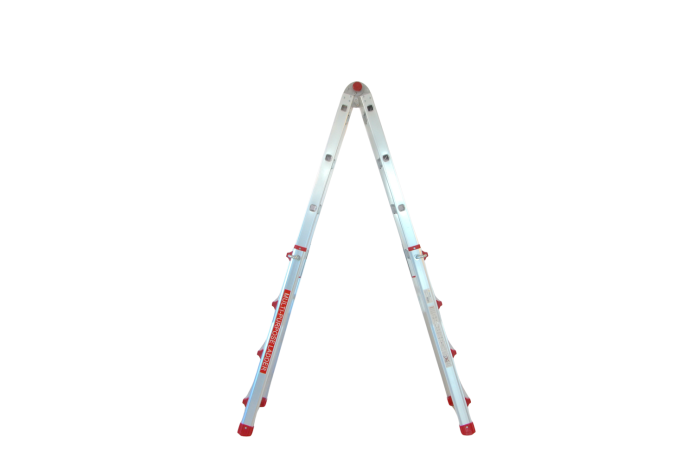 Scara multifunctionala din aluminiu cu balama MESTERINO TOOLS JL-404S-4X4, 3.9 metri, 4x4 trepte, greutate maxima 150 kg [3]