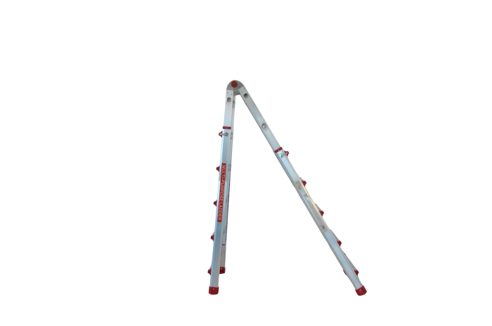 Scara multifunctionala din aluminiu cu balama MESTERINO TOOLS JL-405S-4X5, 5 metri, 4x5 trepte, greutate maxima 150 kg [5]