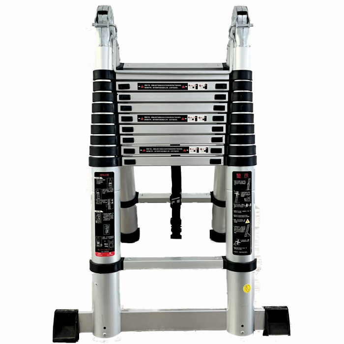 Scara telescopica din aluminiu cu balama MESTERINO TOOLS JL-102-2X3.1, 3.1+3.1 metri, 2x10 trepte, greutate maxima 150 kg [2]