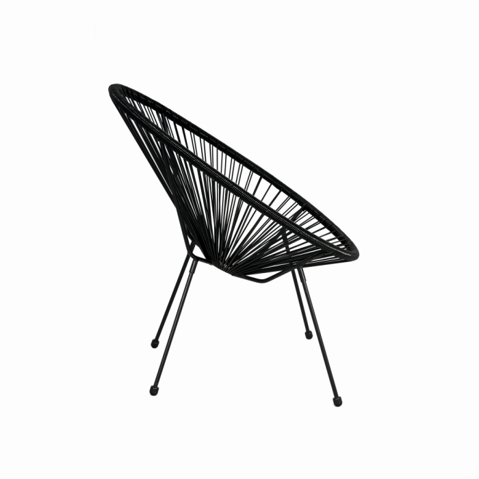 Scaun terasa MESTERINO JFC038 72x74x86 cm, structura din otel, sezut din ratan, culoare neagra [3]