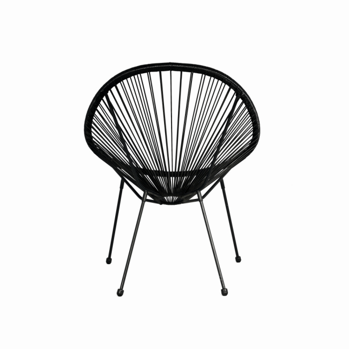 Scaun terasa MESTERINO JFC038 72x74x86 cm, structura din otel, sezut din ratan, culoare neagra [4]