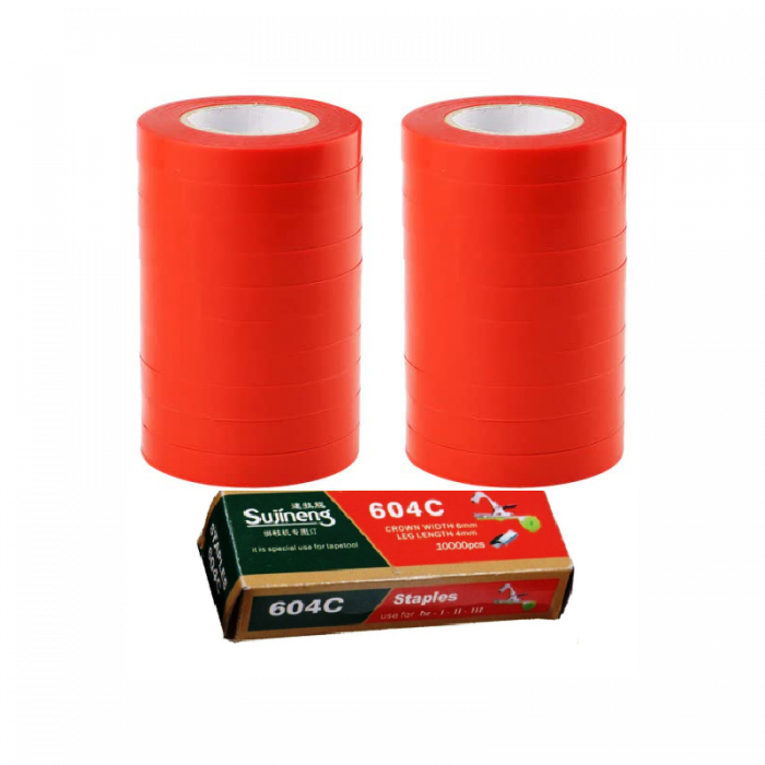 Set 20 buc banda rosie pentru aparat de legat via, 11mm, 21m, flexibila [2]